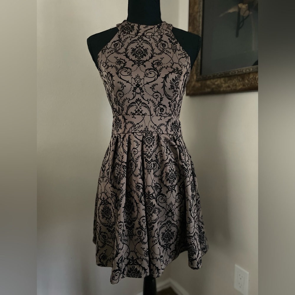 Black print dress